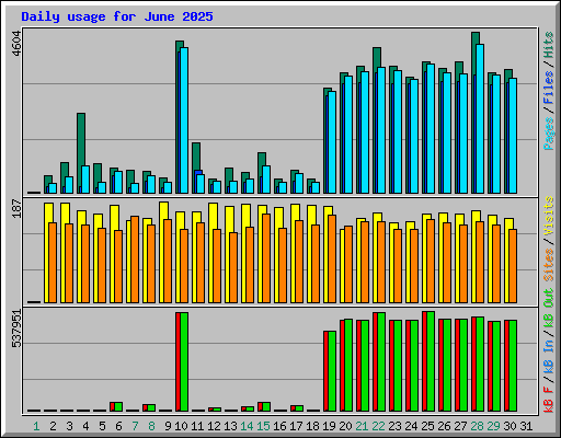 Daily usage for June 2025