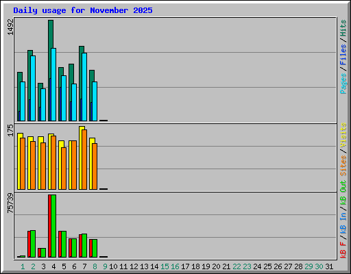 Daily usage for November 2025